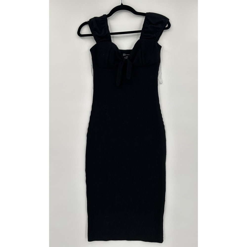No Boundaries Womans Size S (3-5) Ribbed Knit Black Soot Revenge Dress Bodycon